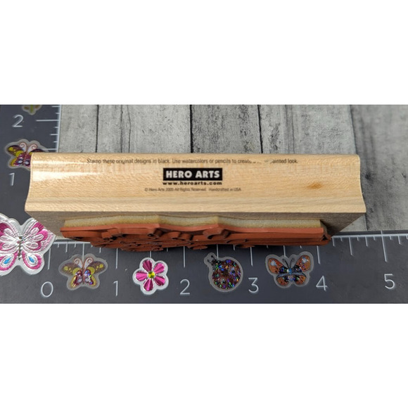 Hero Arts‎ Delicate Rose Stems Flowers H3280 Rubber Stamp Wood #L12 - Picture 4 of 4